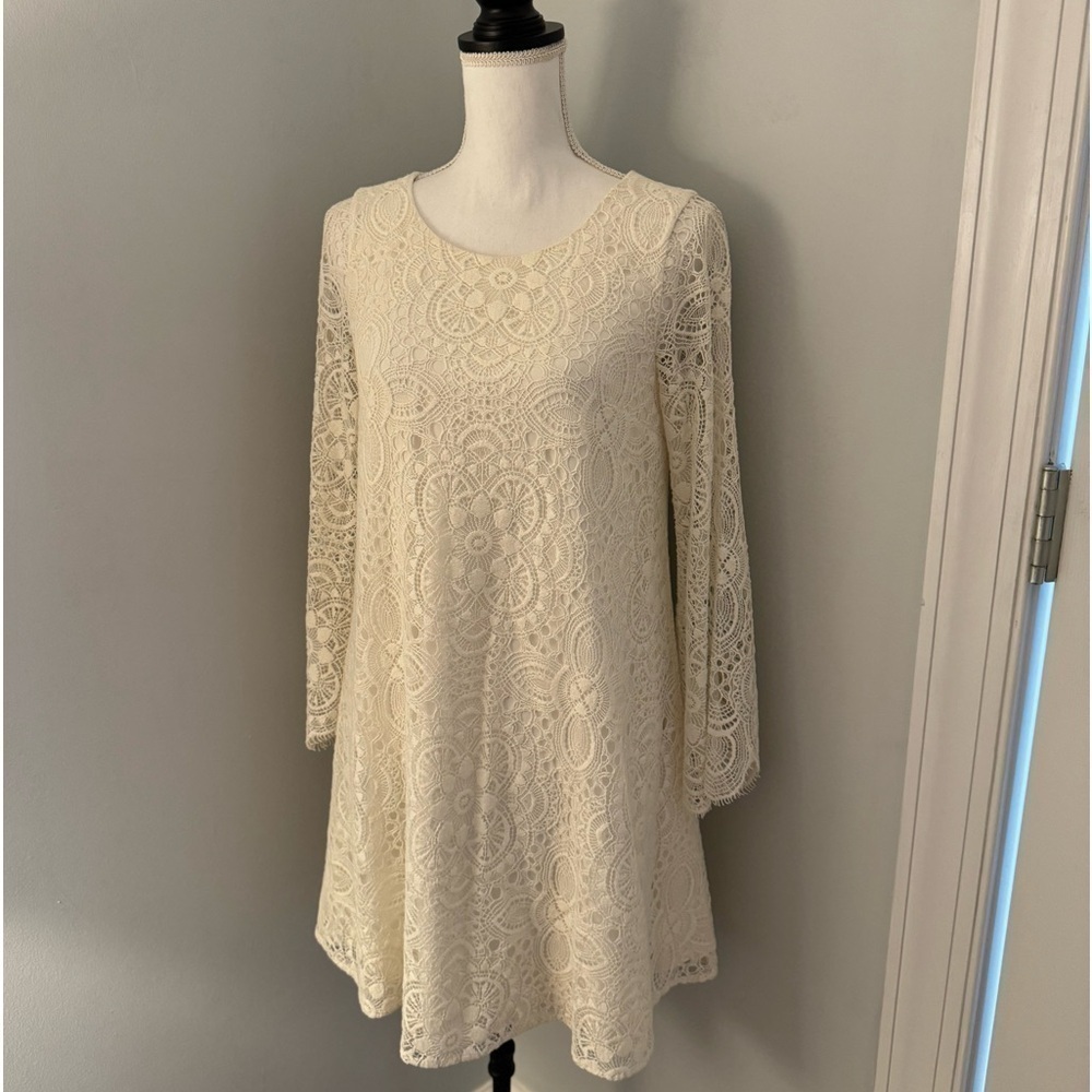 Lilly Pulitzer Colette Tunic Coconut Sunburst Lace Size XS Off White